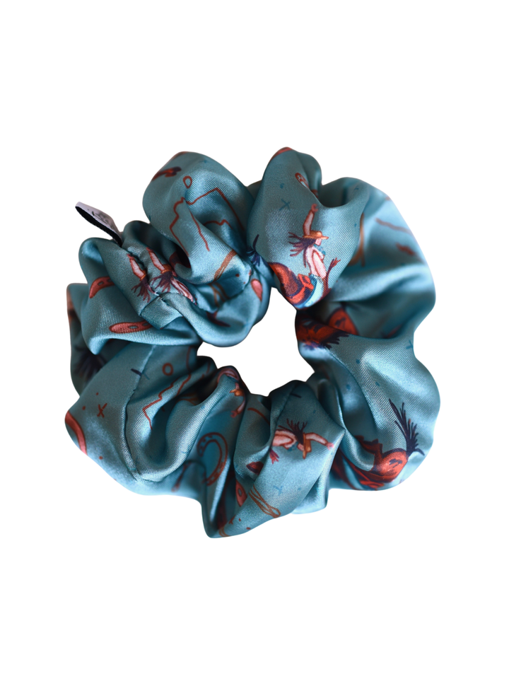 Buckin' Bronc in Blue Sage Scrunchie Cowgirl Hair Accessory