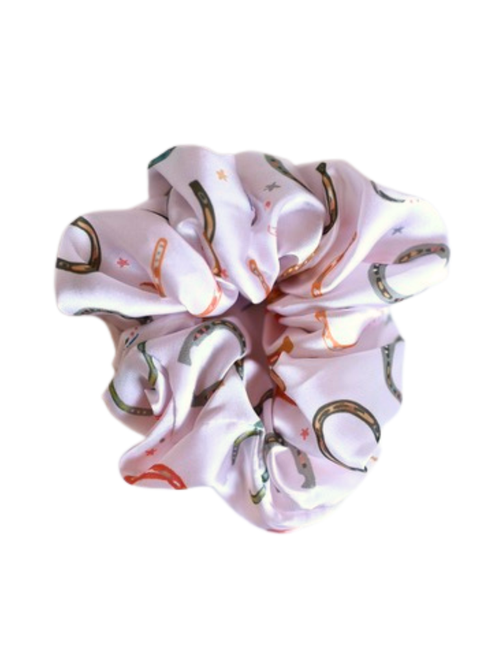 Lucky Horseshoes Scrunchie Cowgirl Hair Accessory