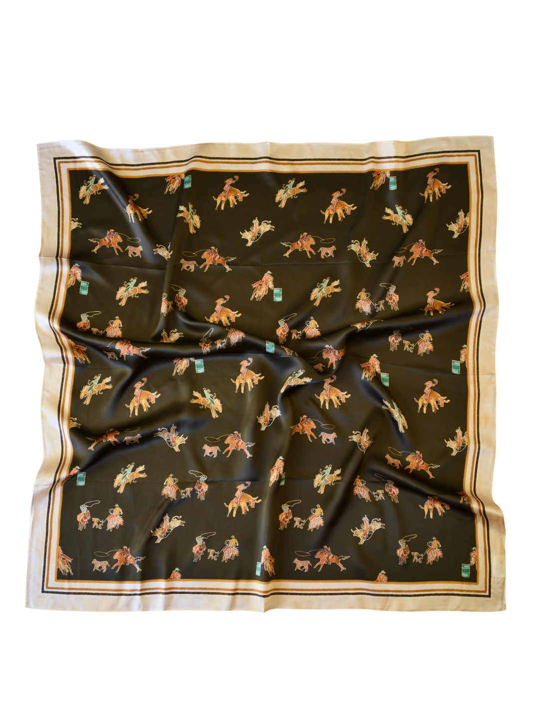 Rodeo Club: 35x35 Western Mulberry Silk Wild Rag Scarf
