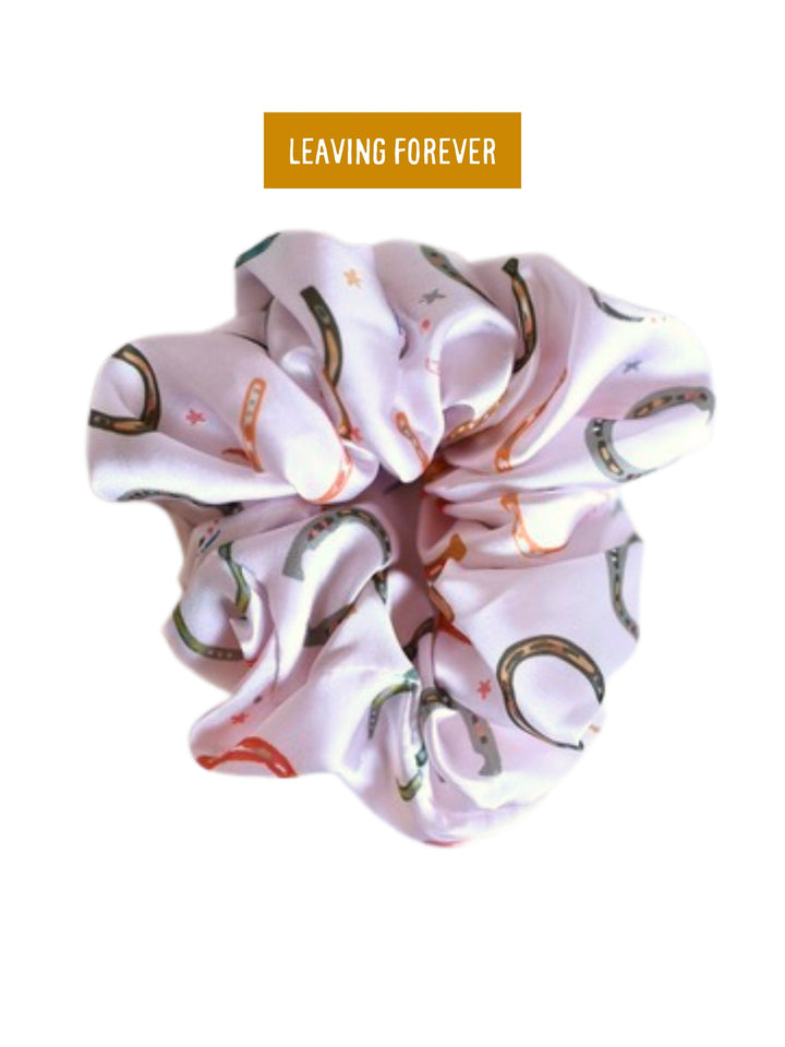 Lucky Horseshoes Scrunchie Cowgirl Hair Accessory