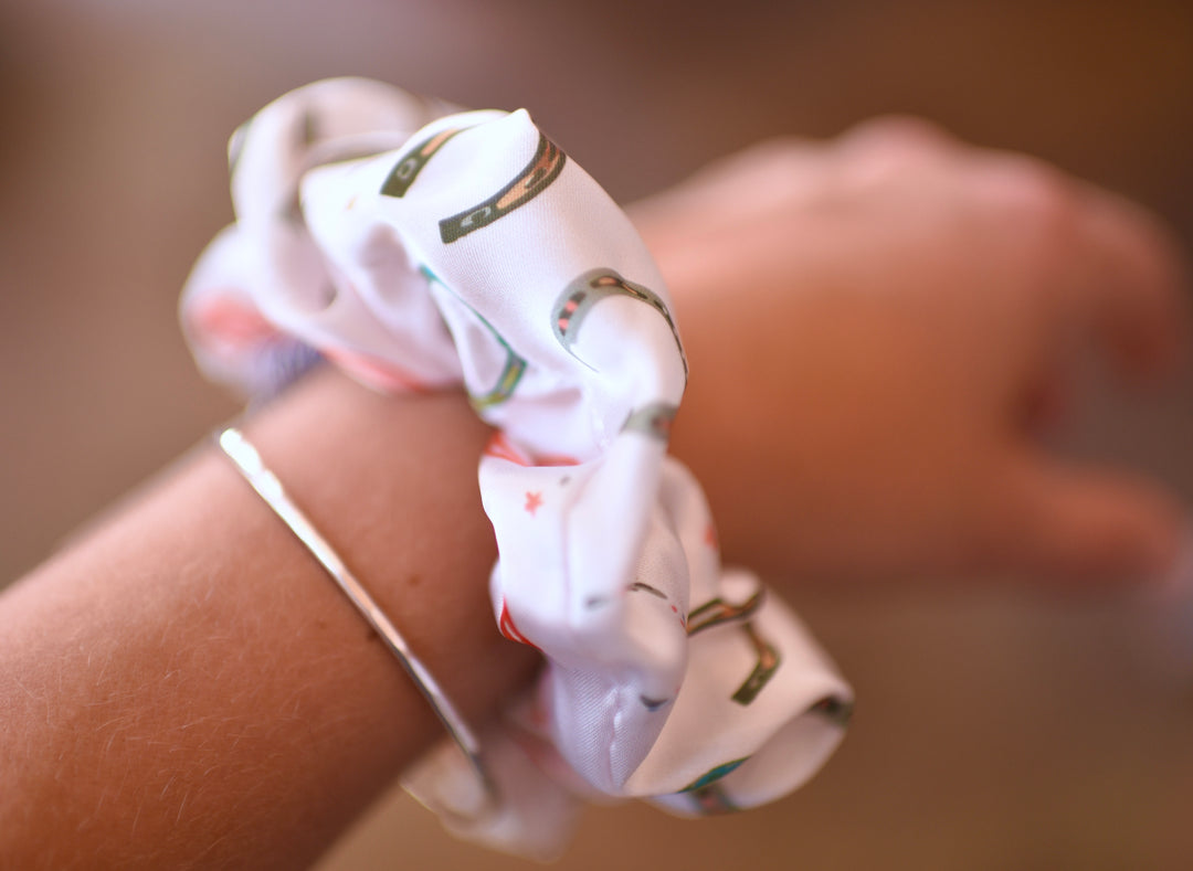Lucky Horseshoes Scrunchie Cowgirl Hair Accessory