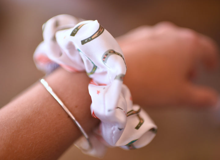 Lucky Horseshoes Scrunchie Cowgirl Hair Accessory