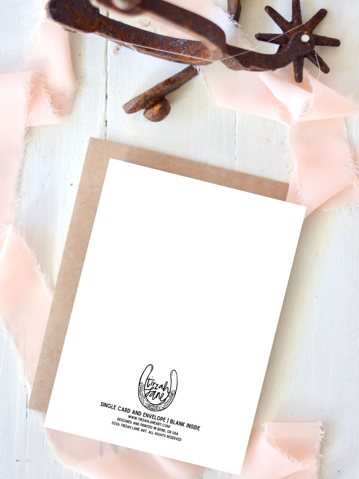 Happily Ever Hitched Western Wedding Congratulations Card — Rustic Cowboy Bride and Groom Gift