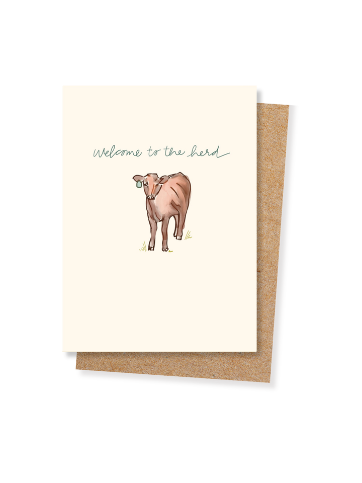 Welcome to the Herd Western Baby Shower Greeting Card — Nursery New Baby Gift