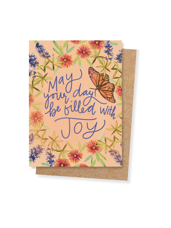 May Your Day Be Filled with Joy Western Floral Greeting Card — Wildflower Birthday or Encouragement Greeting Card