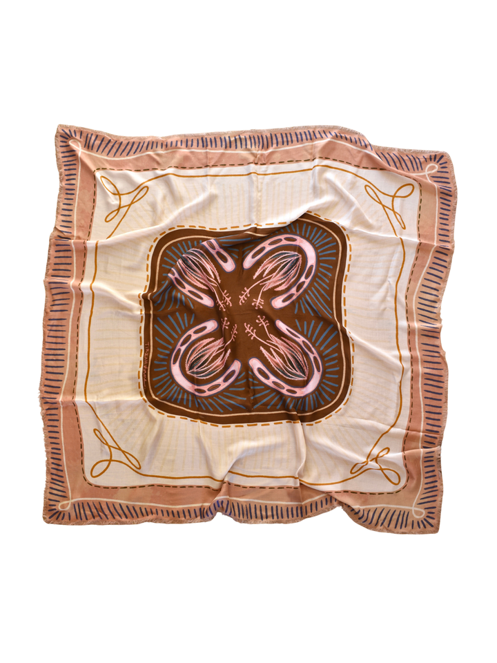 "Western Dreams" XL Fringe Modal Bandana in Dusty Rose Soft Oversized Wrap