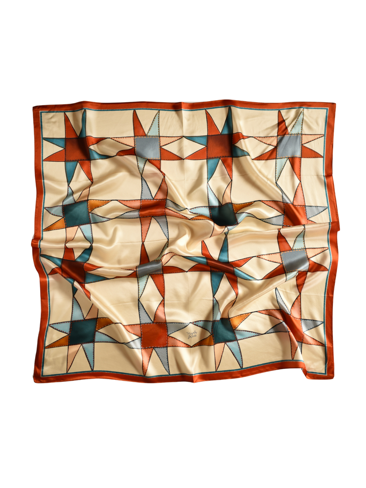 Americana Stars: 35x35 Western Mulberry Silk Wild Rag
