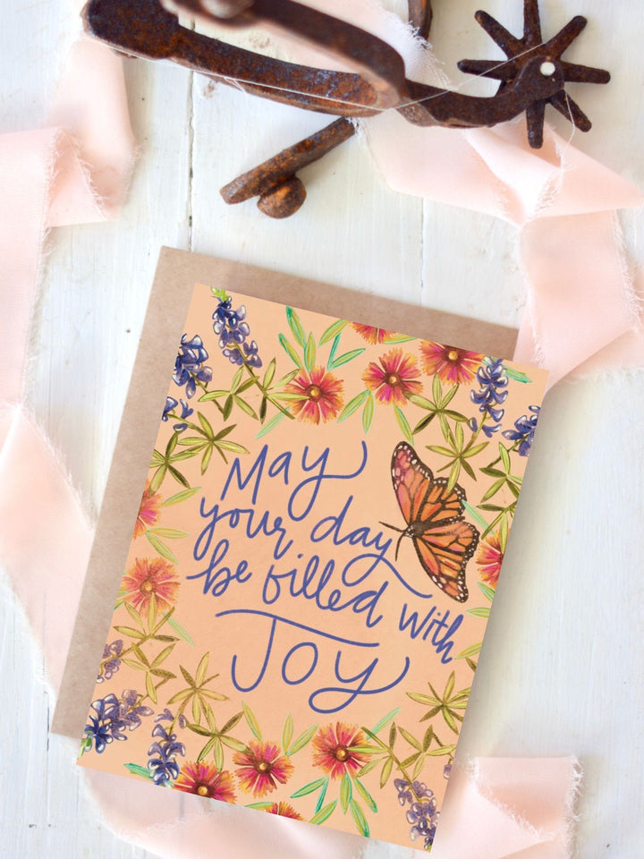 May Your Day Be Filled with Joy Western Floral Greeting Card — Wildflower Birthday or Encouragement Greeting Card