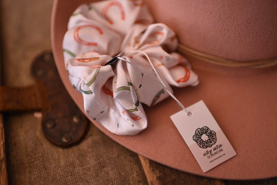 Lucky Horseshoes Scrunchie Cowgirl Hair Accessory