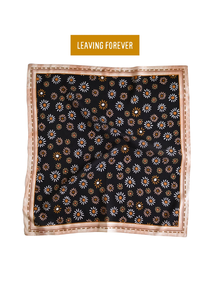 Dust N’ Daisies: Floral Western Cowgirl Silk Wild Rag Scarf