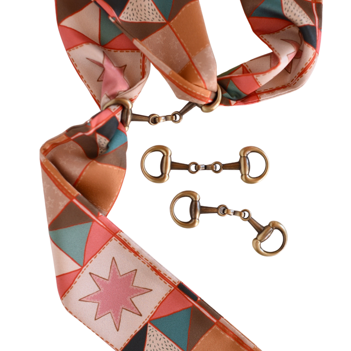 Snaffle Bit Twilly Scarf Slide Accessory in “Antique Bronze”