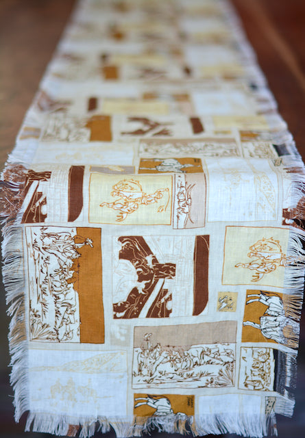 Western Vintage Ranching Linen Table Runner