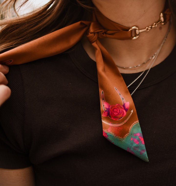 Snaffle Bit Twilly Scarf Slide Accessory in “Silver”