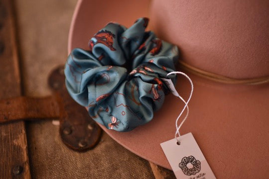 Buckin' Bronc in Blue Sage Scrunchie Cowgirl Hair Accessory