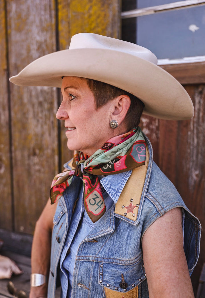 Night at the Arena Rodeo Silk Western Scarf Wild Rag