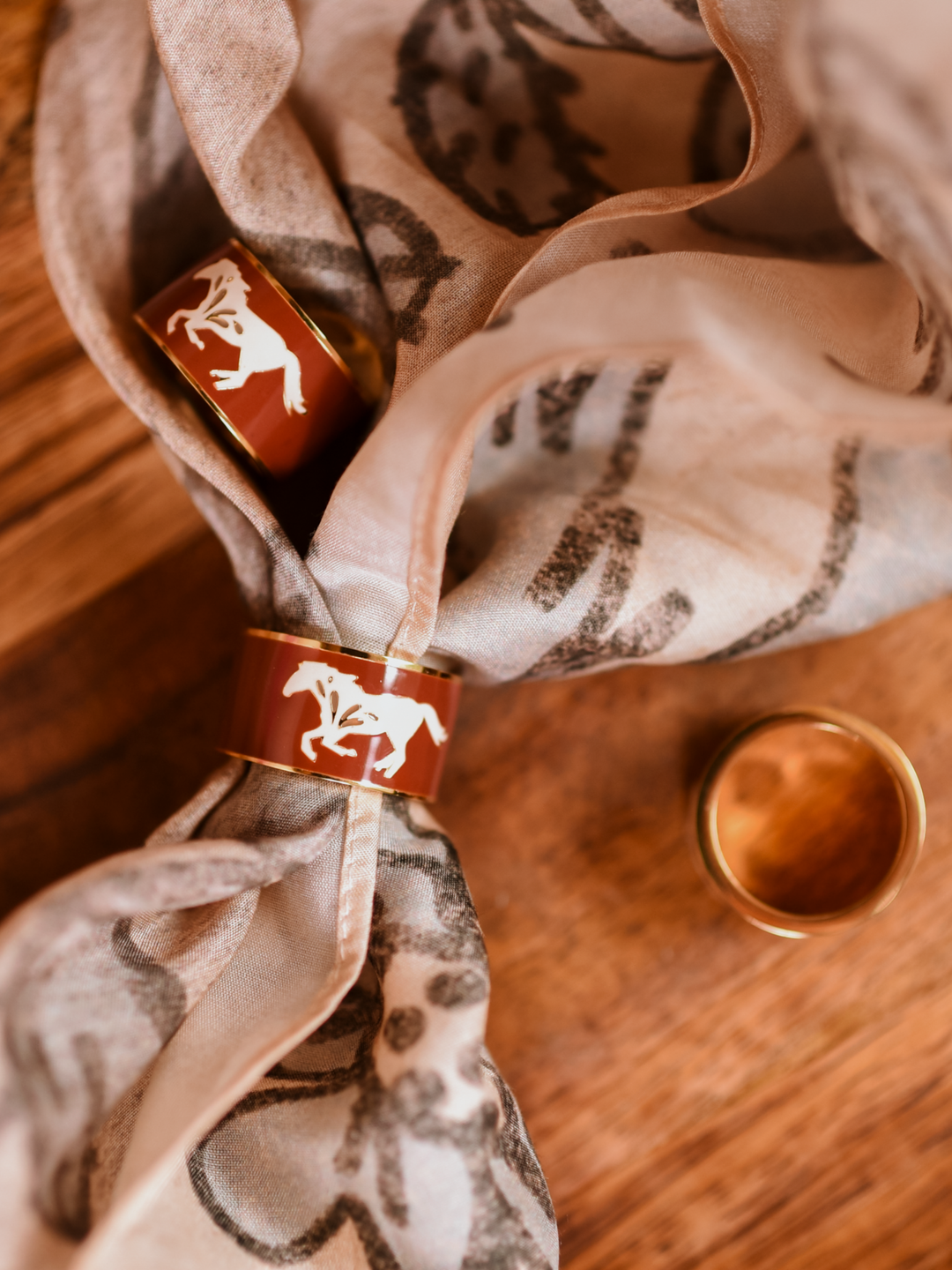 Wild Horse Stainless Steel Scarf Slide in Rust Western Silk Scarf Accessory